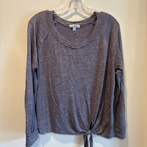 Women's Gray Long Sleeve Top